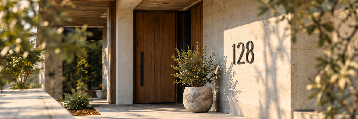 House exterior with installed address numbers